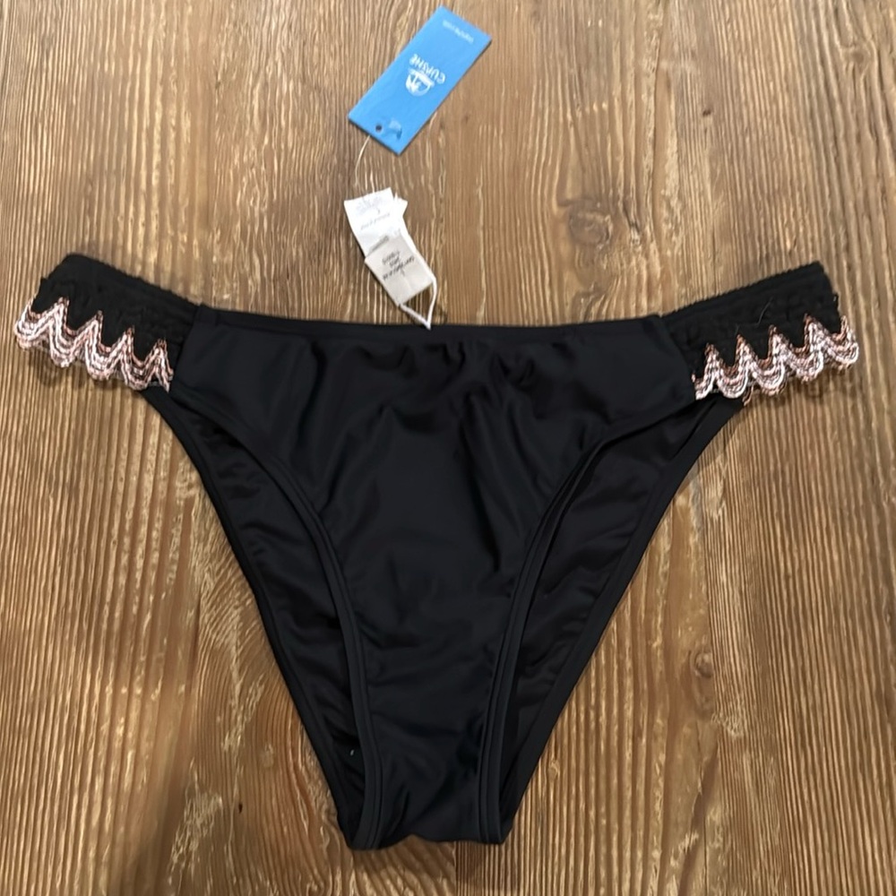 Cupshe black bikini bottom swimsuit size large nwt